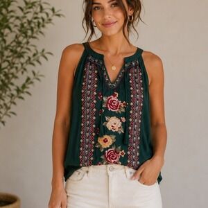 Andree by Unit Floral Embroidered Blouse Boho Fairycore Ren Faire Festival Indie